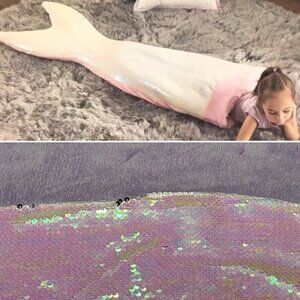 Cynthia Rowley Lavender Purple Sequins Mermaid Tail Sleeping Bag Snuggle Wrap